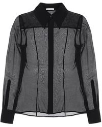 Ami Paris - Semi Transparant Zijden Shirt - Lyst