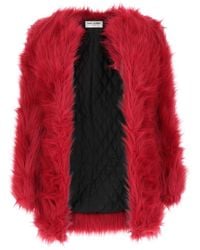 Saint Laurent - Eco Fur Coat - Lyst