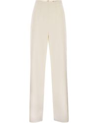 Max Mara - Balta Wollen Broek Met Hoge Taille - Lyst