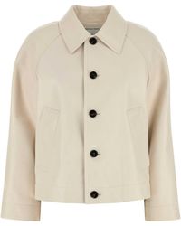 Bottega Veneta - Ivory Leather Jacket - Lyst