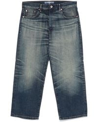 Junya Watanabe - Cropped Jeans With Whiskering Effect - Lyst