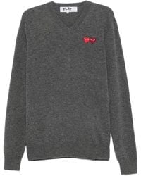 COMME DES GARÇONS PLAY - Heart-Patch V-Neck Sweater - Lyst