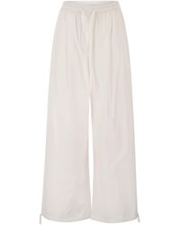 Weekend by Maxmara - Wkibellico – Wide-Leg Cotton Trousers With Drawstring - Lyst