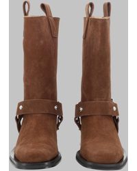 Ganni - Ankle Biker Boot Suede Recycled Leather - Lyst