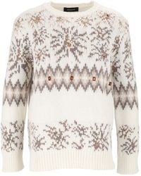 Fabiana Filippi - Raffia Platinum Mohair Jacquard Crewneck Sweater - Lyst