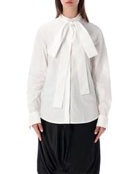 7 For All Mankind - Bow-Tie Neck Button-Up Blouse - Lyst