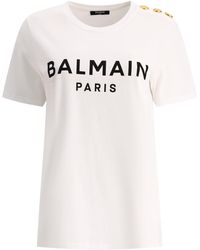 Balmain - 3 Knöpfe T -Shirt - Lyst