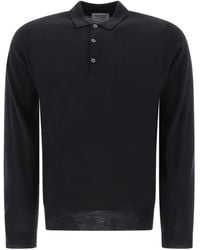 John Smedley - "Belper" Merino Wool Polo Shirt - Lyst