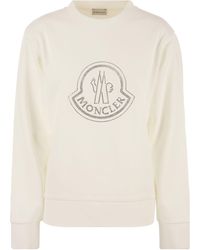 Moncler - Logo Sweatshirt mit Kristallen - Lyst