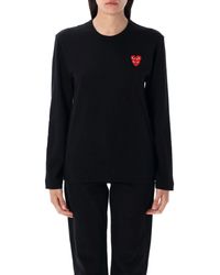 COMME DES GARÇONS PLAY - Double Heart Long-Sleeve T-Shirt - Lyst