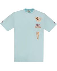 Mc2 Saint Barth - Sunbarthing T -shirt Met Borduurwerk Op Zak - Lyst