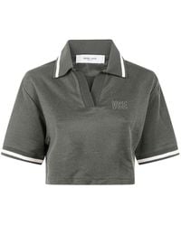 Golden Goose - Journey W's Medium Crop Polo Fluid Jersey Knitted Rib Mic - Lyst