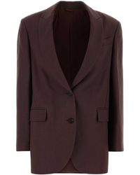 Brunello Cucinelli - Aubergine Viscose Blend Blazer - Lyst