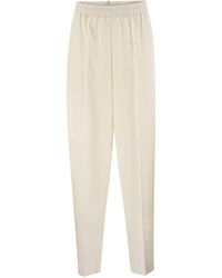 Fabiana Filippi - Stretch Virgin Wool Trousers With Elasticated Waistband - Lyst