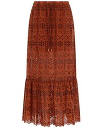 Paul Smith - Skirt Gonna Lunga Traforata - Lyst