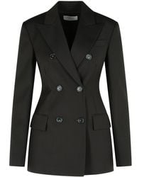 Sportmax - 'Adamo' Blazer Di Lana Vergine Marrone Scuro - Lyst