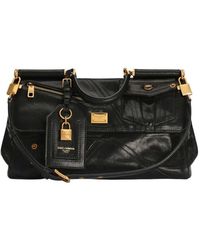 Dolce & Gabbana - Dolce & Gabbana Biker Patch Calfskin My Sicily Medium Handbag - Lyst