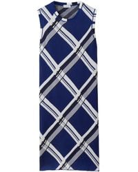 Burberry - Check Silk Dress - Lyst