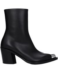 McQueen - Frauen 's Lederstiefel schwarz - Lyst