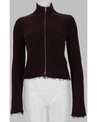 MM6 by Maison Margiela - Ribbed Cotton Zip Cardigan For - Lyst