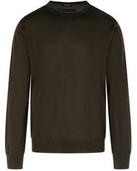 ZEGNA - Pull à mélange en cachemire Brown - Lyst