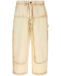 Willy Chavarria - Ivory Cotton Wide-Leg Workwear Toluca Pant - Lyst
