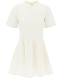 Moncler - Two Tone Mini Dress With - Lyst