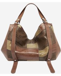 DIESEL - "D One" mittelgroße Patchwork-Lederhandtasche - Lyst