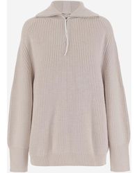Carven - Wool Zip Up Sweater - Lyst