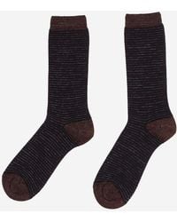 ANT45 - Ribbed Cotton Blend Socks With Metallic Thread - Lyst