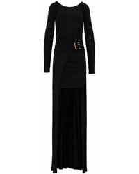 Elisabetta Franchi - Ruched Asymmetrical Long-Sleeved Midi Dress - Lyst