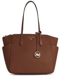 MICHAEL Michael Kors - 'Marylin' Brown Lear Einkaufstasche - Lyst