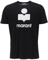 Isabel Marant - 'karman' Logo Leinen T -shirt - Lyst