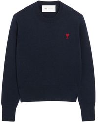 Ami Paris - Ami De Coeur Wool Crewneck Sweater - Lyst