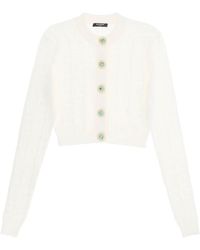 Balmain - Cropped Cardigan With Jewel Buttons - Lyst