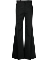 Chloé - Flared Silk Blend Wool Trousers - Lyst
