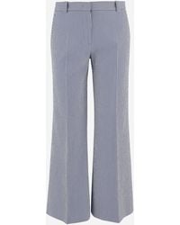 QL2 Donna - Striped Stretch Cotton Blend Pants - Lyst