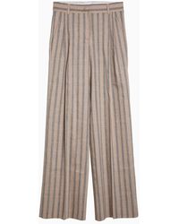 Quelledue - Striped Linen And Wool Trousers - Lyst