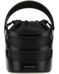 McQueen - Black Leather The Rise Bucket Bag - Lyst