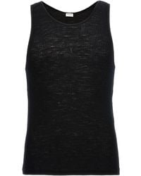 Saint Laurent - Wool And Cotton Blend Tank Top - Lyst