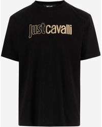 Just Cavalli - Cotton T Shirt With Logo Print - Lyst