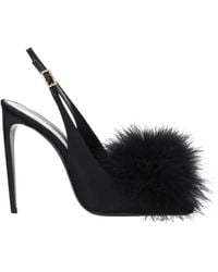 Saint Laurent - Sandali Donna Raso Nero - Lyst