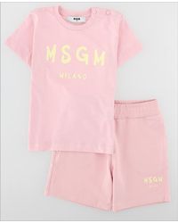 MSGM - Baby T-Shirt And Stretch Fleece Bermuda Set - Lyst