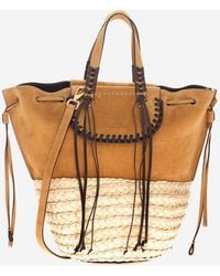 CUBA LAB - Suede And Rafia Bolero Bag - Lyst