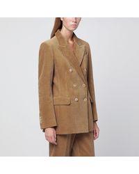 P.A.R.O.S.H. - Camel-Coloured Ribbed Velvet Jacket - Lyst