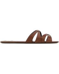Saint Laurent - Solid Chandelle Sandals - Lyst