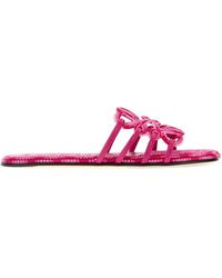 Loewe - Paula's Ibiza Canvas Paula S Ibiza Petal Anagram Slippers - Lyst