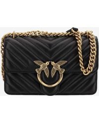 Pinko - Quilted Leather Flap Crossbody Bag - Lyst