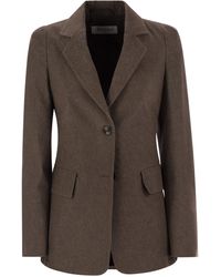 Max Mara - Agguati Denim Effect Cotton Blazer - Lyst