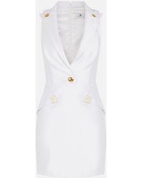 Elisabetta Franchi - Double Layer Stretch Crepe Mini Dress - Lyst